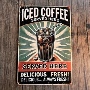 Wall Hanging Sign Metal Sign Coffee Kitchen Decor Gift for Coffee Lover NEW
